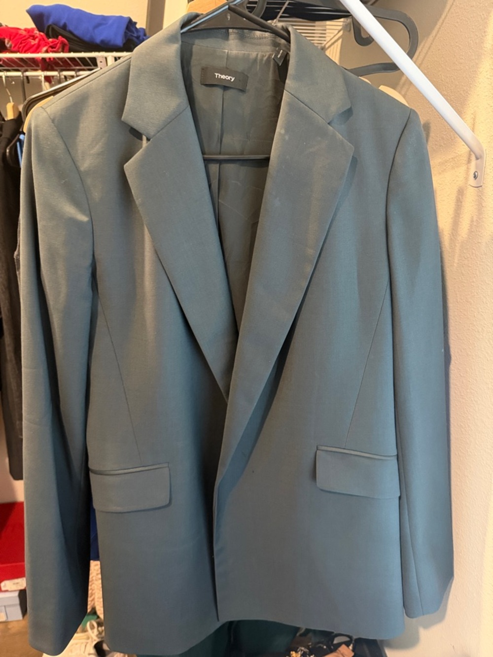 Theory Women’s Teal Single-Breasted Blazer